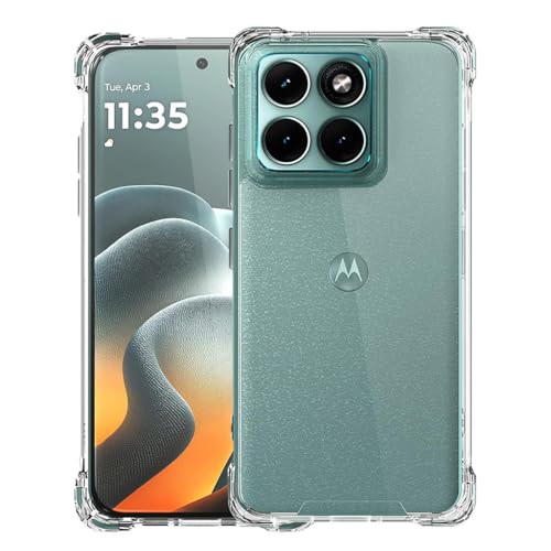 Image of Fashionury Clear Back Cover Case for Motorola Moto Edge 70 Fusion 5G | Anti-Yellow Acrylic Hard Back + Soft TPU Bumper | Shockproof 360 Protection | Slim Transparent Bumper Case (Clear)