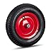 Produktbild Relaxdays Schubkarrenrad 4.80 4.00-8, luftbereift, Stahlfelge, 3 Adapter, Ersatzrad Schubkarre, bis 120 kg, schwarz-rot