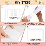 32 x 24 Inch Extra Large Happy Birthday Photo Booth Selfie Frame Props Picture DIY Cutouts Photo Backdrop Cardboard Props for Party Supplies Favors(Horizontal,White) - Image 3