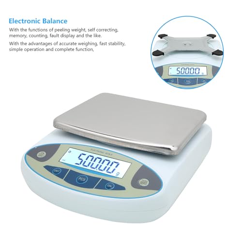 Báscula digital precisión 5000g 0.01g con pantalla grande miniatura 2