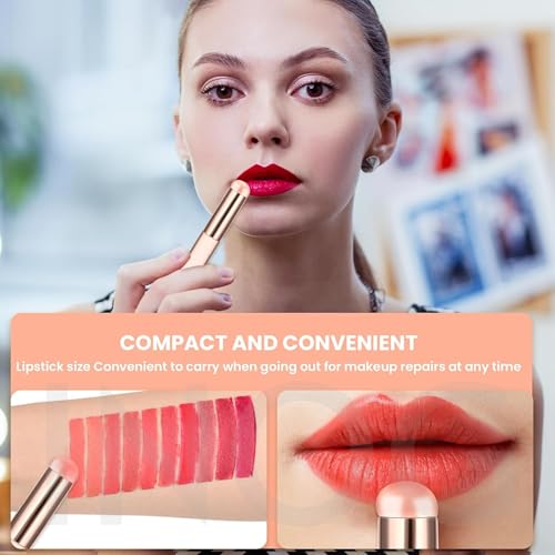 Image of INOG 2pcs Silicone LipBrush LipApplicator with Cap Elastic Silicone LipBalm Applicator Reusable LipMask Applicator LipSmudge Brush for Lipstick LipGloss LipTint LipMask LipMakeup Brush(Rose Pink)