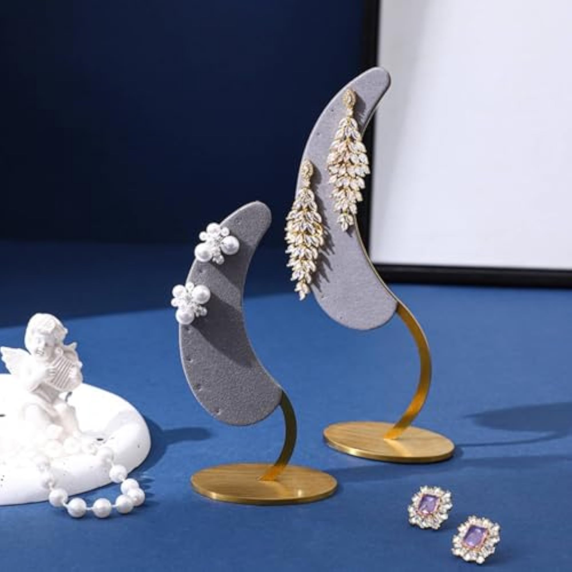 Metal Earring Display Holder, Bright Luxury Design Countertop Organizer