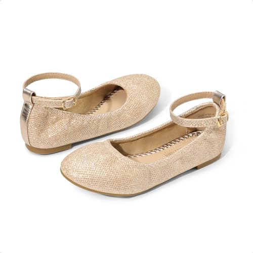DREAM PAIRS Girls Dress Shoes Girl's Ballerina Flat Ankle Strap Ballet Flats (Toddler/Little Kid/Big Kid)4
