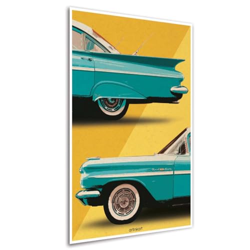 Image of ArtinKart - Vintage Car Posters for Room Decoration Aesthetic, Car Posters for Wall, Vintage Poster (Paper, 12x18 inches, Unframed)