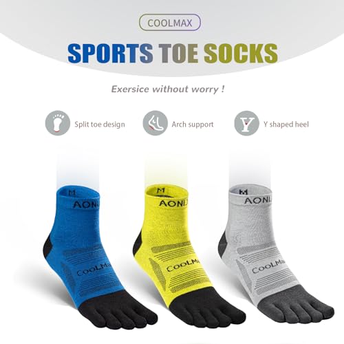Toe Socks Cool-max Running Socks for Men Women 3 Pairs Athletic Breathable Five Finger Socks2
