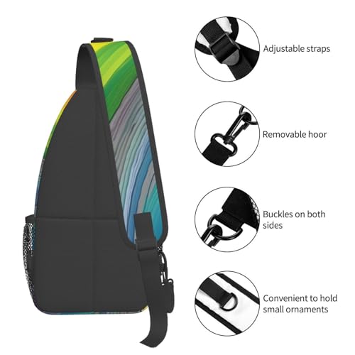 Mochila cruzada con estampado de rayas color arcoíris miniatura 5