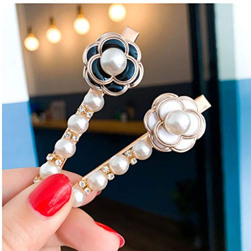 LYDZTION Hair Clips for Women Pearl Hair Clips,2Pcs Handmade Elegant Bling Hair Clip Hairpins Headwear Barrette Styling Tools Accessories
