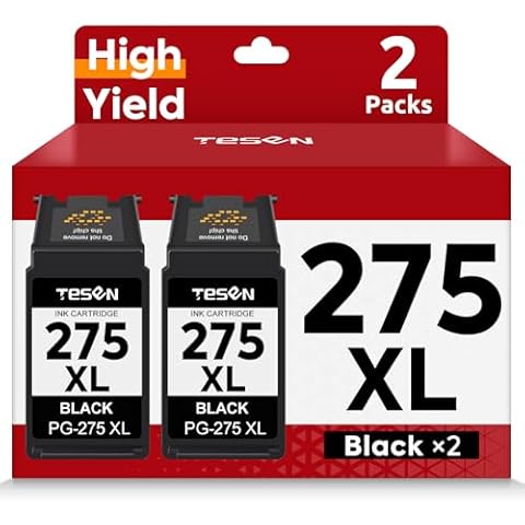 PG-275XL 275XL Black Ink Cartridges Remanufactured Replacement for Canon 275XL 275 PG-275 PG275 XL Black High Yield for PIXMA TR4720 TS3522 TS3500 TR4700 TR4722 TS3720 Printer Ink Cartridge (2 Black) Cover