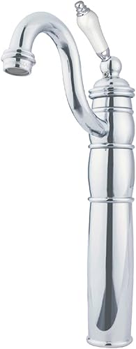 Kingston Brass KB1421PL Heritage - Grifo para fregadero con placa de cubierta opcional, cromo pulido, 14.31 x 6 x 2.25