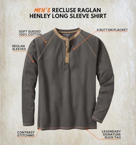 Legendary Whitetails Men's Long Sleeve Henley Shirt Button Up Casual Fit 100% Cotton2
