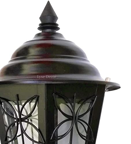 Image of BrighLyt Metal & Glass Gate Light for Main Gate, Outdoor Lights for Home Entrance, Pillar Light, Farmhouse Gate Lamps and Decorative Outdoor Wall Lamps (GL11, Pack of 2)