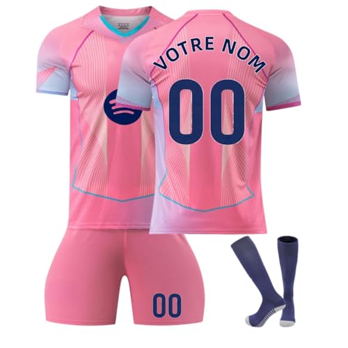 Maillot de Foot Enfant Personnalisé 2025 2026 Tenue de Football avec Nom et Numéro Ensemble Football Garçon Fille Maillot Short Chaussettes Cadeau Supporter