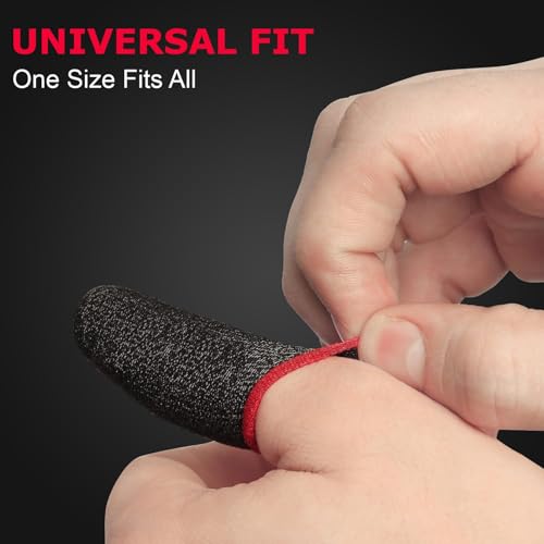 Image of Humble Gaming Thumb & Finger Sleeves - Anti-Slip, Sweat-Proof, High Precision for PUBG, COD, Freefire & Other Mobile Games - Breathable, Washable & Universal Fit - 3 Pairs (6 Pcs)