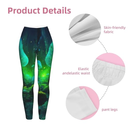 Leggings de compresión para mujer que reducen fatiga muscular con estampado de hongos 6