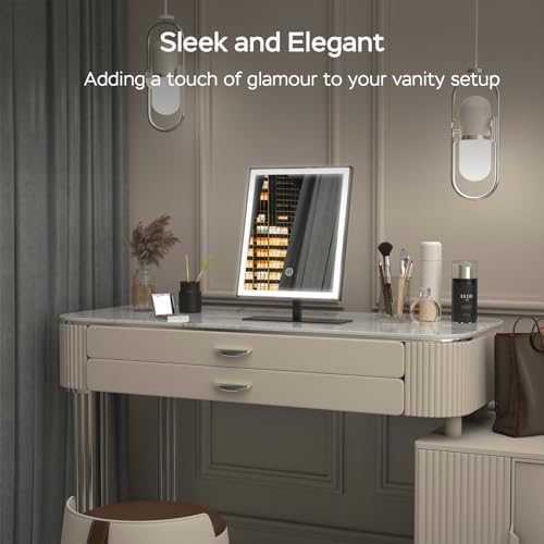Amdelne LED Makeup Mirror, Dimmable Vanity Mirror with Lights, 3 Lighting Modes, 10x Magnifying, Touch Control - Image 4