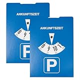 YIPFEN Disco de Aparcamiento Aprobado, 2 Piezas, Papel Ajustable por las Dos Caras, Parquímetro, Temporizador con Hora de Entrada, Larga Duración para Coche, Reloj de Estacionamiento (11x15cm) (Azul)
