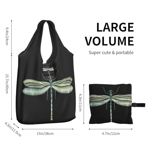 Sac de courses pliable libellule lot de 3 cabas réutilisables et imperméables - 3