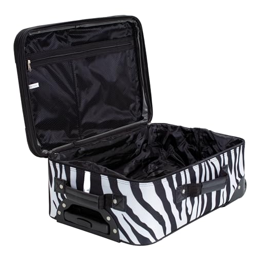 Image of Rockland Fashion Softside Upright Luggage Set,Expandable, Zebra, 2-Piece (14 /19)