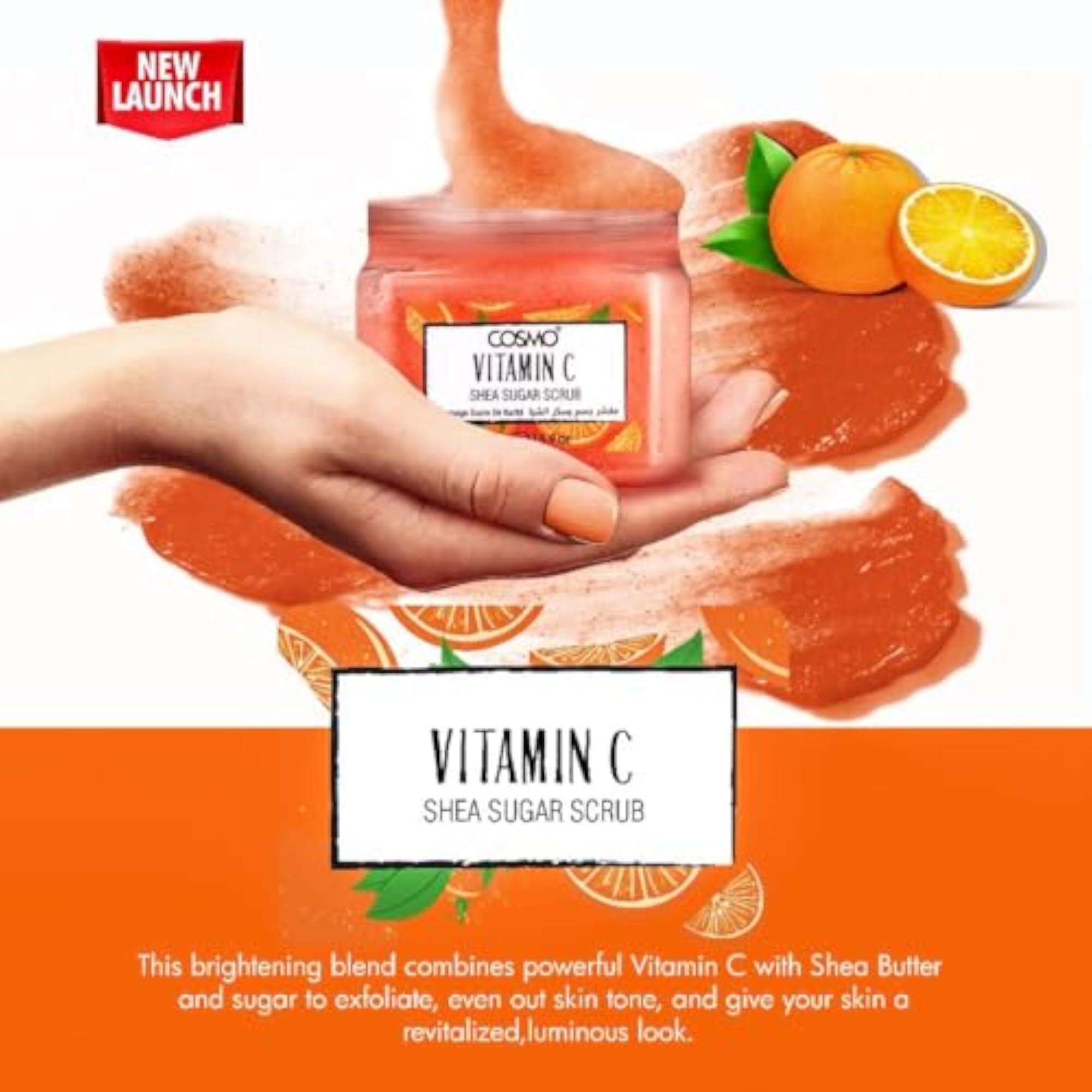 Vitamin C Shea Sugar Scrub, Exfoliating & Nourishing