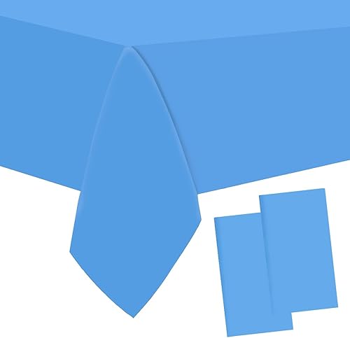 Miniatura 10 de Jepeux Paquete de 4 manteles de plástico blanco y dorado, 54 x 108 pulgadas, rectangulares desechables para fiestas, adecuados para cumpleaños,