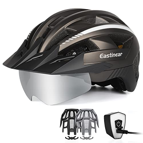 EASTINEAR Fahrradhelm LED Rücklicht Wiederaufladbarem Mountainbike Helm...