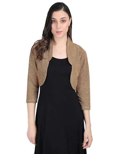Image of Women's Short Stretchable Shrug with Collar Neckline