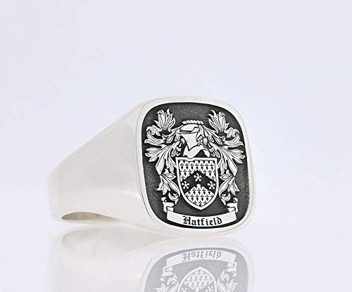 Custom Silver Ring with Family Crest Custom Silver Ring with Family Crest