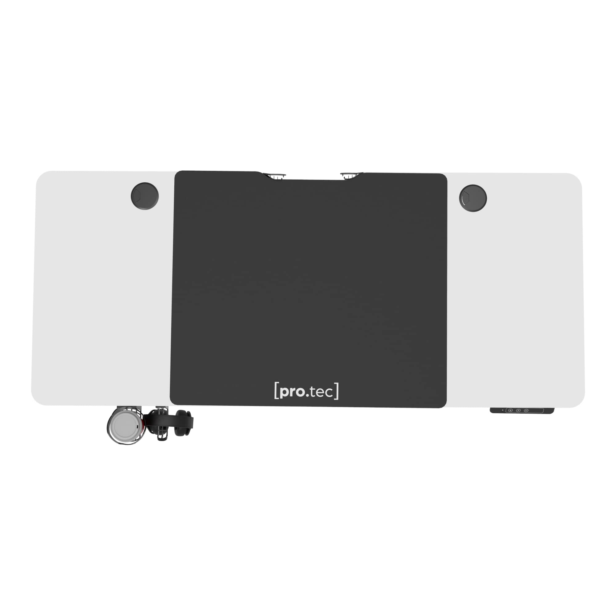 pro.tec Escritorio Rectangular Ajustable en Altura Eléctrico Alfombrilla de Ratón XXL 72-117 x 140 x 60 cm 2 Opciones Memoria Aglomerado/Aluminio Blanco