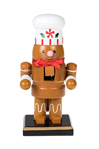 Clever Creations Gingerbread Man 6 Inch Traditional Wooden Nutcracker, Festive Christmas Décor for Shelves and Tables