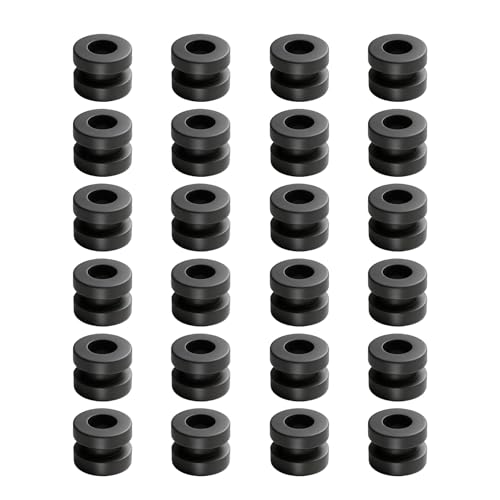 ZOWZEA 24Pcs M3 Anti Vibration Rubber Balls for F4 F7 Flight Controller, RC Silicone Damper Balls for FPV Drone Quadcopter Soft Mount Standoffs, M3x4.6mm Shock Absorption Grommets (Black)