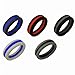 LIOOBO 5Pcs Anillos de Mujer Set Boda Anillos de Rueda de patrón de sándwich Combinados de Silicona de Dos Colores Conjunto de Colores