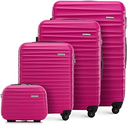 WITTCHEN – Groove Line, Equipaje- Conjunto de Equipaje Groove Line Unisex-Adulto, Rosa, Koffer-Set 4tlg –