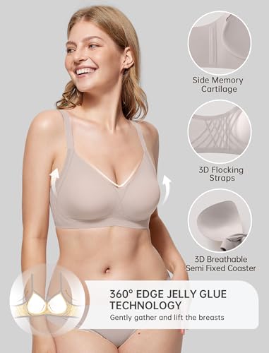 Image of OEAK Women Seamless Bra No Underwire Push Up Anti Sagging Bralettes Everyday Supportive Racerback Bras (32A to 40D /42B)