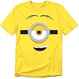 LOGOVISION Minions Stuart Face Unisex Adult T Shirt,Yellow, X-Large