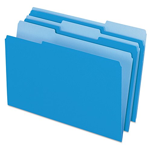 Dossiers de fichiers Pendaflex bleu format légal coupe 1/3 boîte de 100