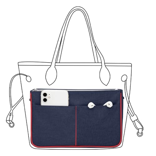 Lckaey Organizador de bolsa de nylon para bolsa Neverfull Organizador de bolsa para bolsa Longchamp e Goyard 3091Blue-mini