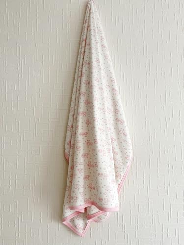 Image of Cloudy Muslin Baby Blanket 31x35 inches, Extra Soft Cotton Baby Blanket, Reversible Blanket for Toddlers, Breathable and Warm for Boys and Girls Baby Blanket (Pink)