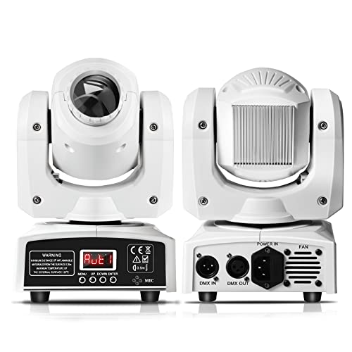 【4 modalità di controllo】 Funzionamento automatico / Musica attivata / Master Slave / dmx512. Il LED a testa mobile può essere utilizzato senza controller perché il produttore preprogramma facilmente il dispositivo (Sound Control Mic) in modo da poter controllare le luci o cambiare il Modalità in diverse situazioni può mostrare un effetto migliore.