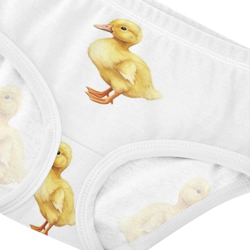 Toddlers Underwear Floral 2t Cotton Little Girl Panties Print Briefs Underpants Cute Yellow Ducks White4