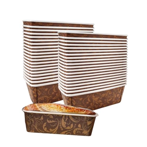 Image of Loaf Pans, Plumpy Disposable Loaf Bread Pan, Bread Pans for Baking Molds with Festive Snowflake and Christmas Designs, for Cakes and Treats (Black, Pack of 10)