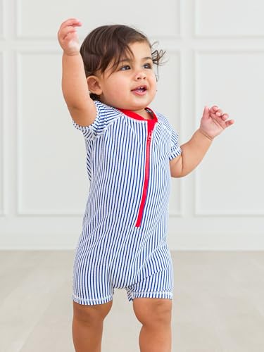 Image of RUGGEDBUTTS Baby /Toddler Boy Swimsuit, One Piece Zipper Rash Guard Sunsuit with UPF 50+ Sun Protection
