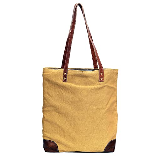Bolso de tela reciclada y cuero CLA, tipo tote, 16 pulgadas de altura, para mujer miniatura 4
