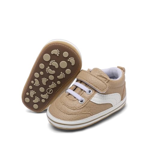 Image of Clowora Baby Boys Girls Shoes Non-Slip Rubber Sole Sneakers Infant First Walking Toddler Crib Shoes Newborn Loafers Flats.