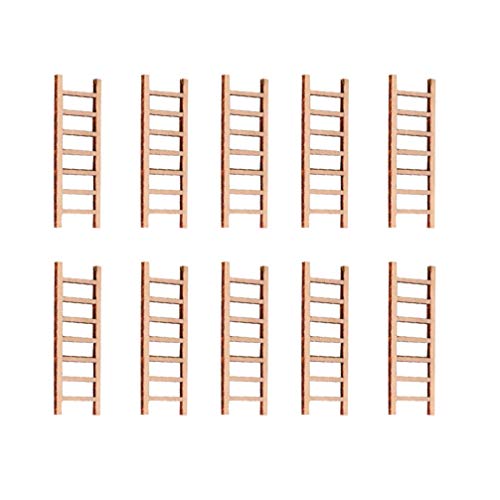 DOITOOL 20pcs Miniature Ladder Mini Wood Doll House Ladder Fairy Garden Accessories Micro Landscape Accessories for DIY Dollhouse Décor - Image 2