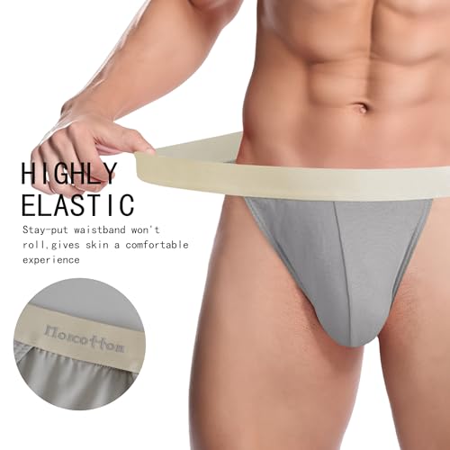 Mens Bikini Briefs Low Rise, Soft Cotton Underwear with Supportive Pouch & No-Fly Design for Comfort Fit, 4-Pack3