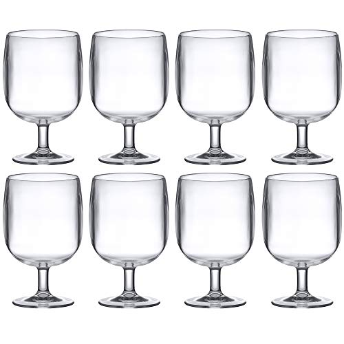 Amazing Abby - Stacy - 12-Ounce Stackable Plastic Wine Glasses (Set Of 8), Reusable Plastic Wine Glasses, Bpa-Free And Shatter-Proof, Perfect For Poolside, Outdoors, Camping, And More #TOP5
