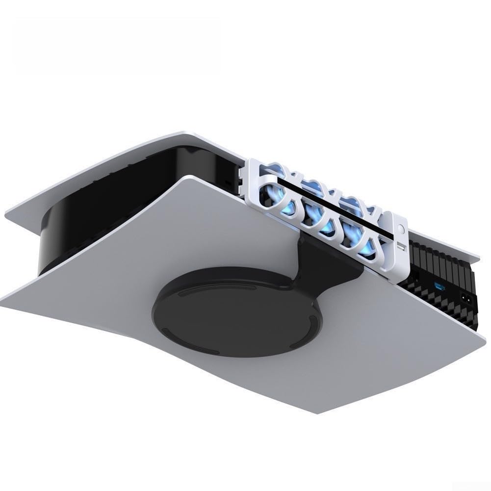 Ventilateur de refroidissement pour PS5, dissipation efficace de la chaleur, refroidisseur de console ABS pour PlayStation 5 avec fonctionnement silencieux (blanc)