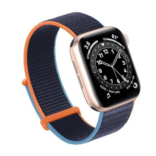 Bracelet nylon bleu marine de qualité supérieure pour Apple Watch Ultra et iWatch 45 mm