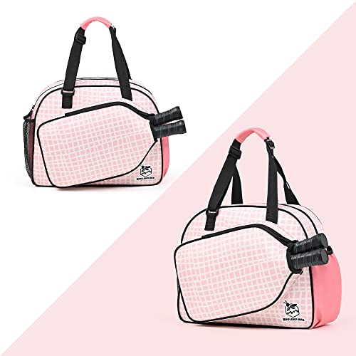 Image of Boulder Bee Pickleball Bags, Premium Pickleball Tote Bag for Girls, Women's Hand /Shoulder Gym Bag w Water Bottle Holder, with Pickleball Racquet /Paddle Holder