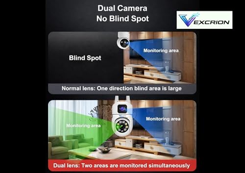 Image of 5+5MP Dual Lens Smart Wi-Fi CCTV Camera | 360 PTZ | 20M Color Night Vision | Human Motion Detection | Auto Tracking | Two-Way Audio | App Control | Supports 128GB SD Card